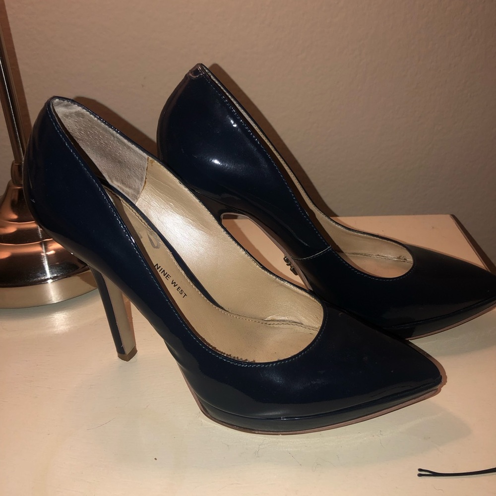 Navy Patent Leather Heels